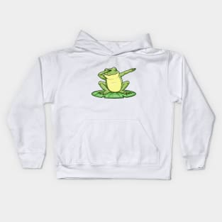 Funny frog at dabbing Kids Hoodie